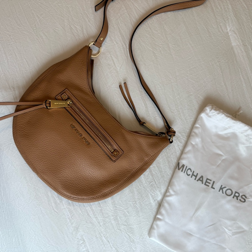 Michael Kors Brown Leather Hobo Bag